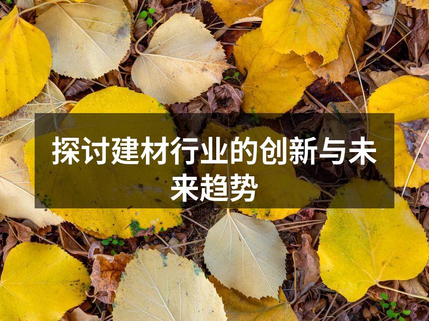 探讨建材行业的创新与未来趋势